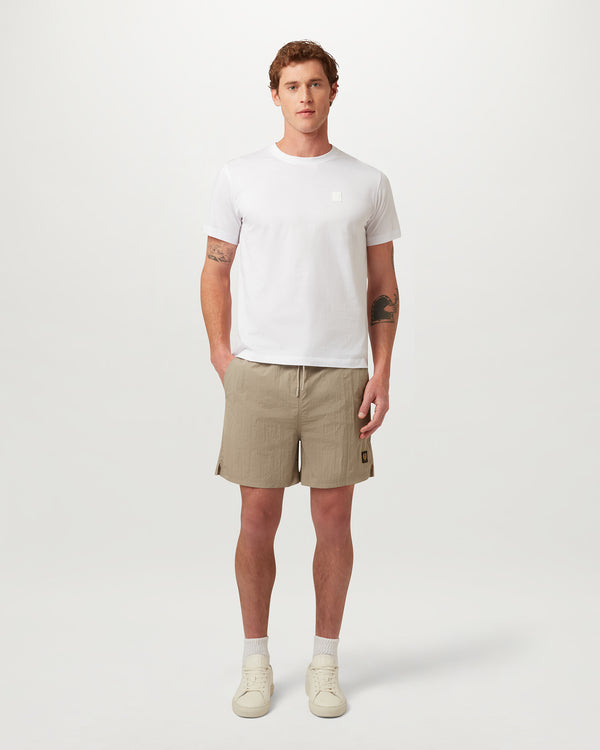 Men's Textured Nylon Clipper Swimshort in Dark Sand | Belstaff US
