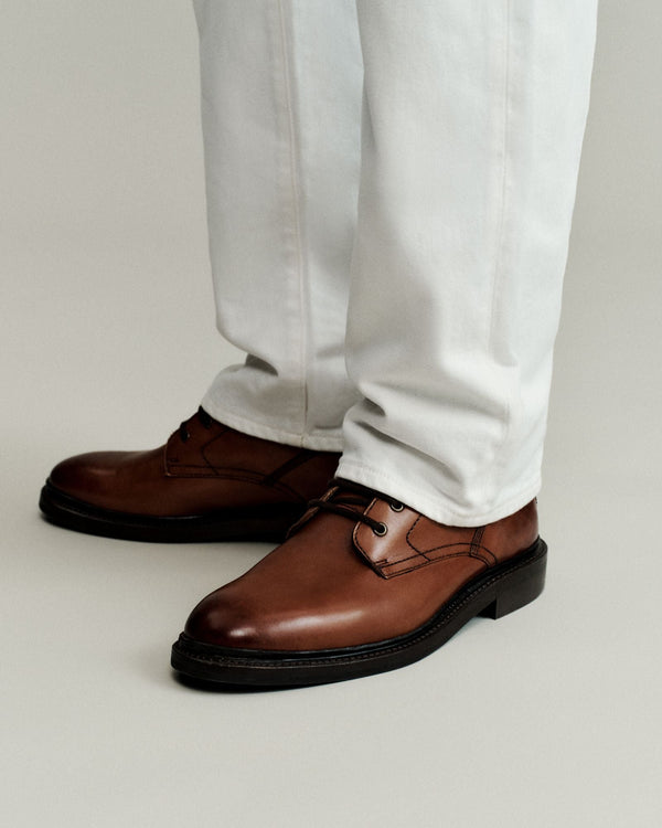 Men's Smooth Leather Shelton Boot in Cognac | Belstaff ROW