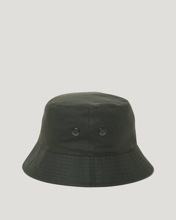 Unisex Waxed Cotton Bucket Hat in Faded Olive | Belstaff ROW