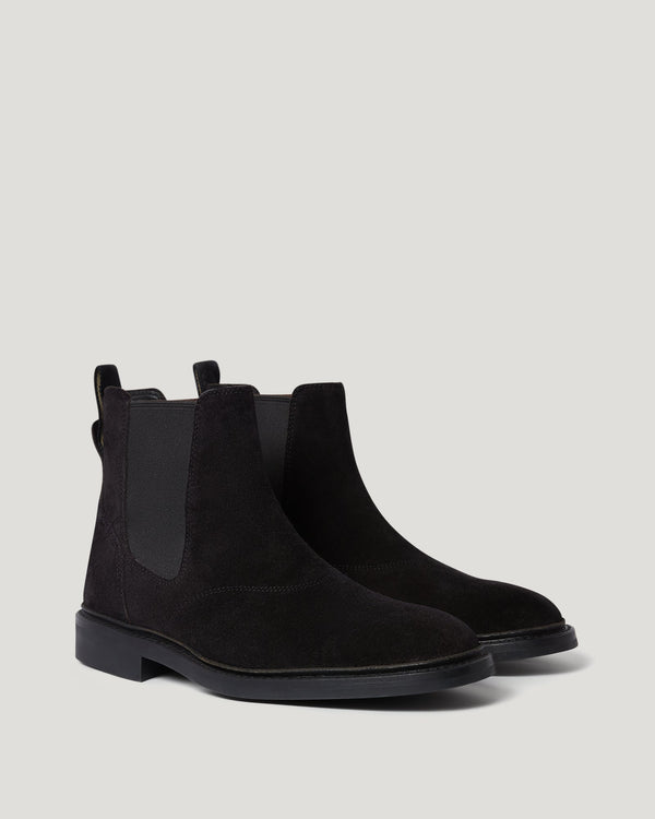 Men's Suede Roebuck Boot in Black | Belstaff ROW