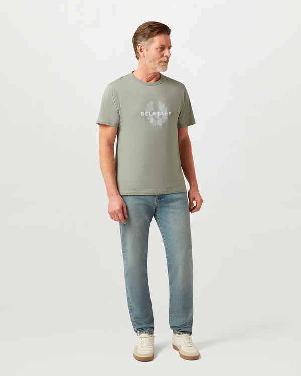 Men's Cotton Jersey Surface T-Shirt in Lichen | Belstaff US
