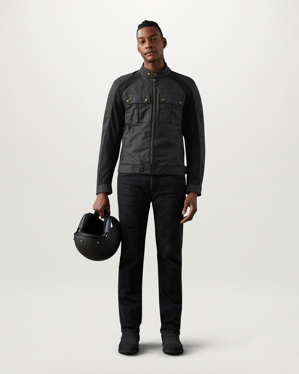 Men's Waxed Cotton Temple Jacket Waxed Cotton in Black | Belstaff ROW