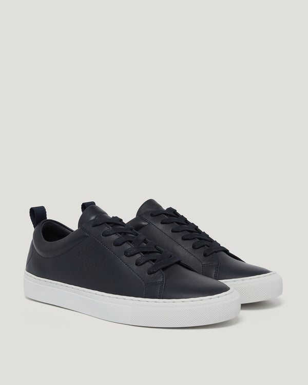 Men's Nappa Leather Walton Trainer in Dark Ink | Belstaff US