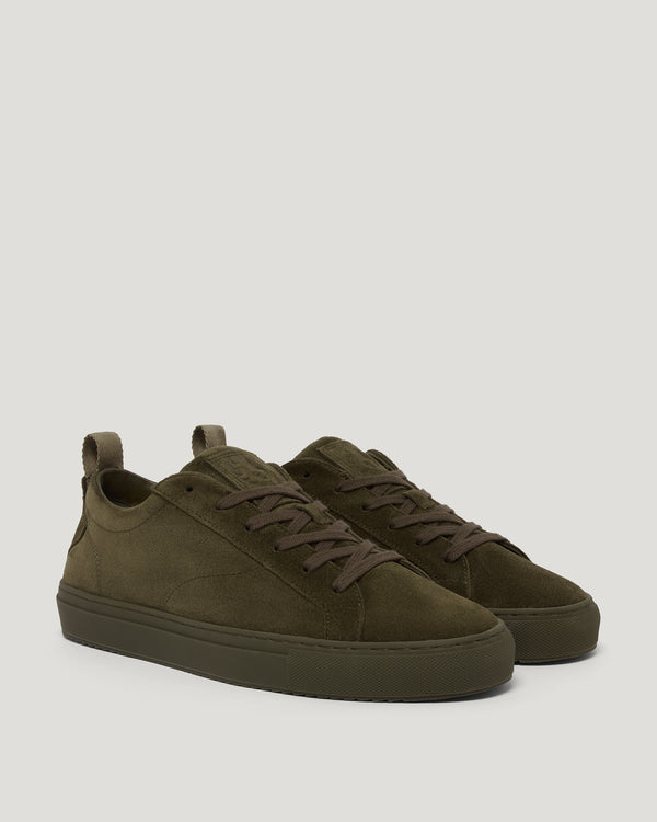 Men's Suede Fleming Trainer in Olive | Belstaff US