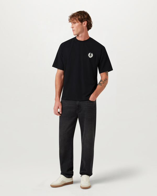 Men's Cotton Jersey Competition T-Shirt in Black | Belstaff ROW