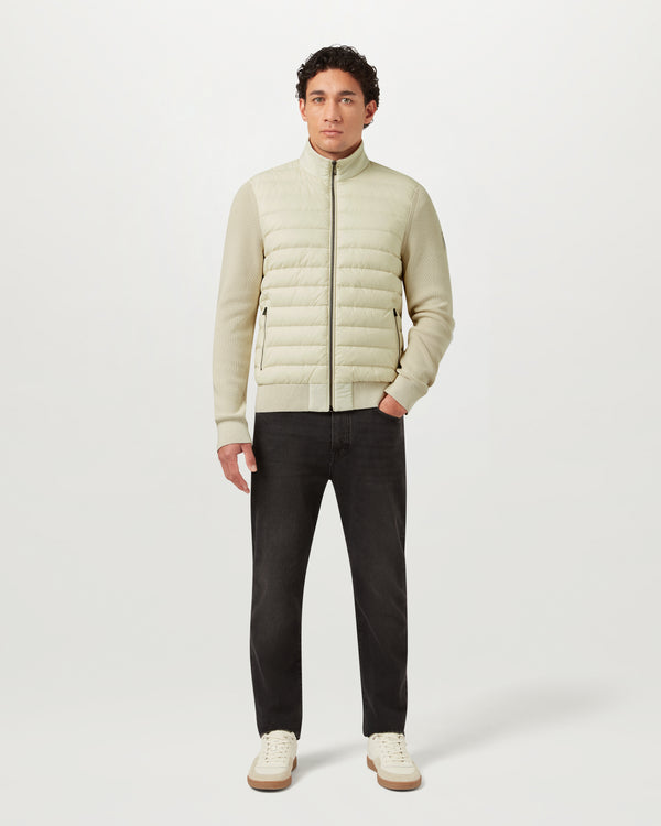 Men's Hybrid Down Knit Control Cardigan in Silver Birch | Belstaff US