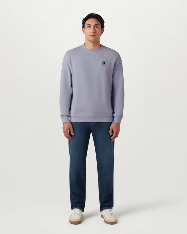Men's Cotton Fleece Belstaff Sweatshirt in Faded Indigo | Belstaff US