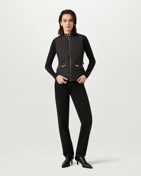 Women's Quilted Recycled Nylon Maeva Gilet in Black | Belstaff US