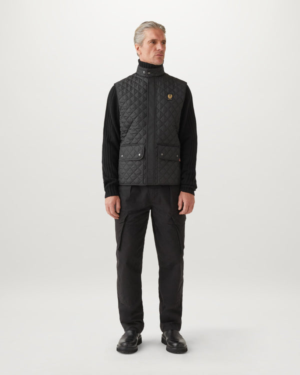 Men's Quilted Recycled Nylon Icon Gilet in Black | Belstaff ROW
