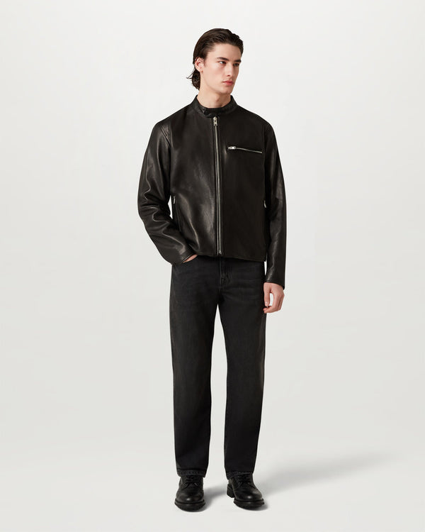 Men's Lamb Leather Track Racer in Black | Belstaff ROW