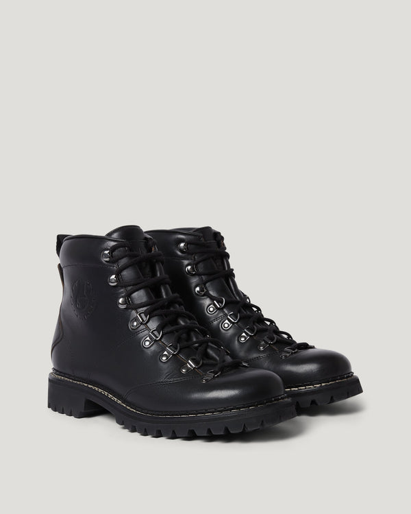 Women's Polished Leather Butler Boot in Black | Belstaff ROW
