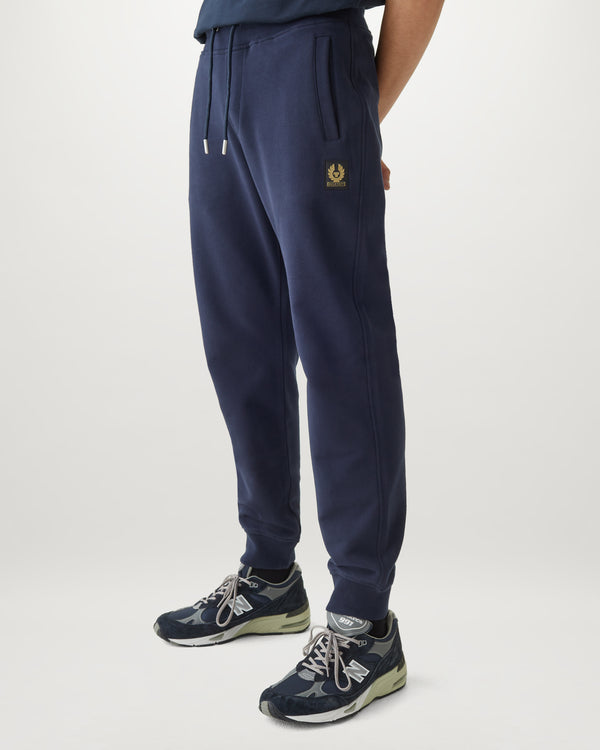 Men's Cotton Fleece Belstaff Sweatpants in Dark Ink | Belstaff ROW