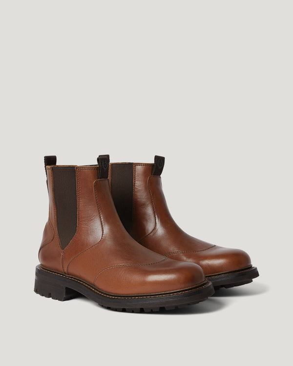 Men's Calf Leather Munro Boot in Cognac | Belstaff ROW