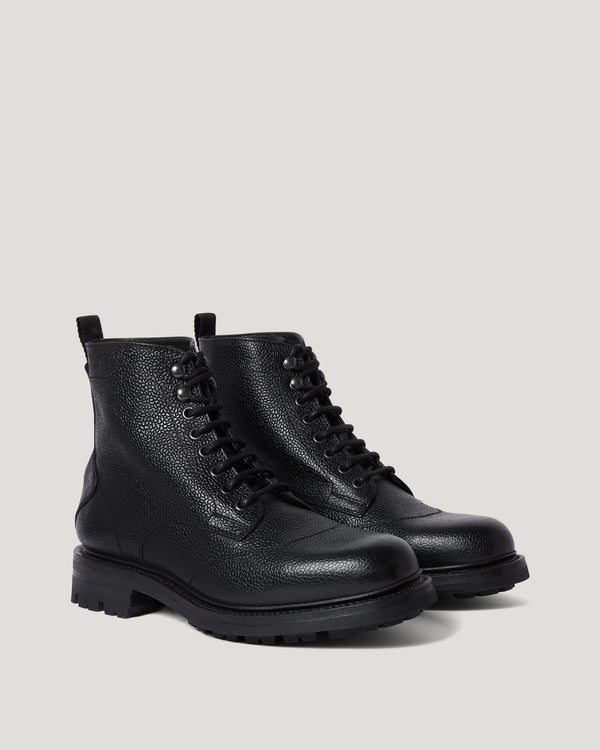 Men's Grain Leather Copeland Boot in Black | Belstaff ROW