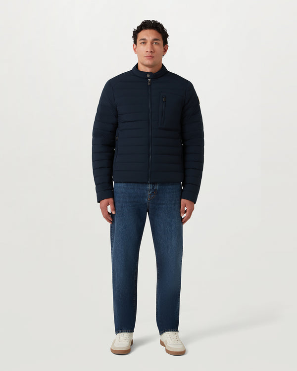 Men's Lightweight Stretch Down Chassis Jacket in Dark Ink | Belstaff US